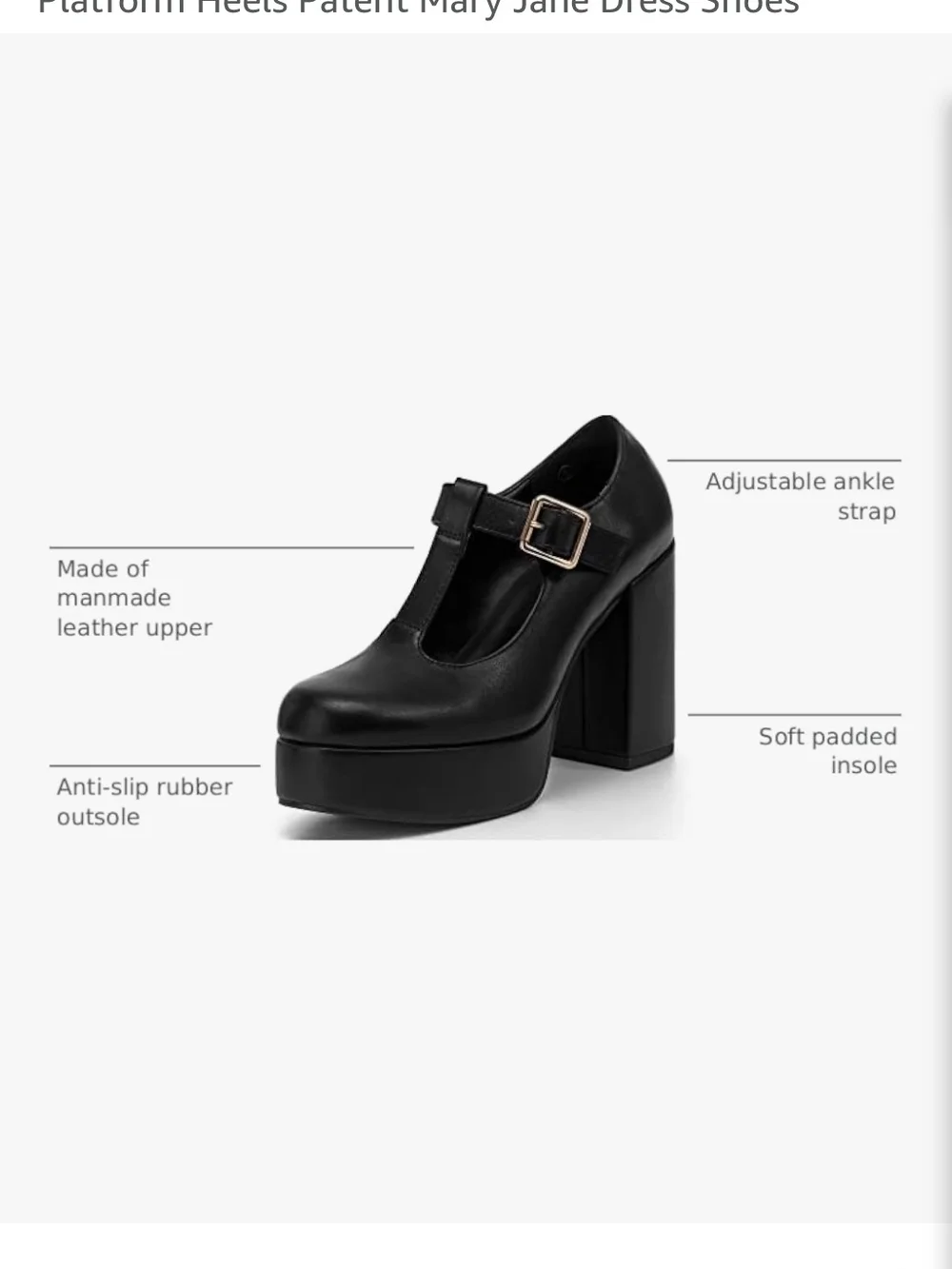 Classic Black Patent Mary Jane Platform Heels